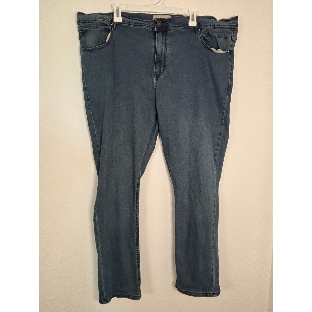 Paperdenim&cloth Mens Jeans 48x30 Blue Medium Wash Straight Leg Denim Pants